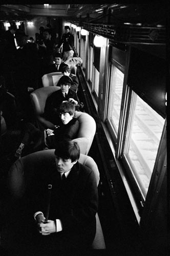 The Beatles wait arrive at Penn Station, NY, February 12, 1964 Copyright Bill Eppridge