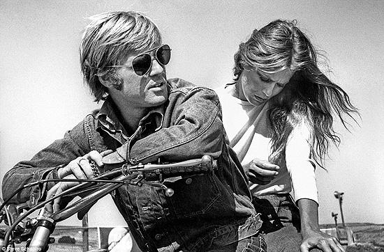Photo: Robert Redford and Lauren Hutton on the set of 1970 movie Little Fauss And Big Halsy Gelatin Silver print #1727