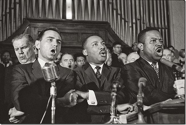 Martin Luther King Sings "We Shall Overcome" in Selma's Brown Chapel AME Church in March, 1965<br/>