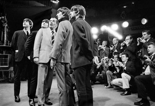 The Beatles with Ed Sullivan, Feb 9, 1964. Copyright Bill Eppridge