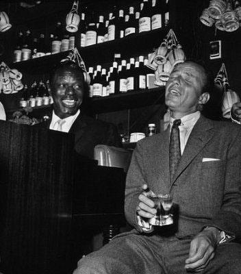 Photo: Frank Sinatra and Nat King Cole at the Villa Capri, 1955 by Bernie Abramson Gelatin Silver print #1097