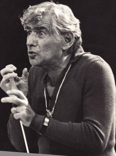 Photo: Leonard Bernstein leading his orchestra in a rehearsal, New York Vintage Gelatin Silver Print #1166