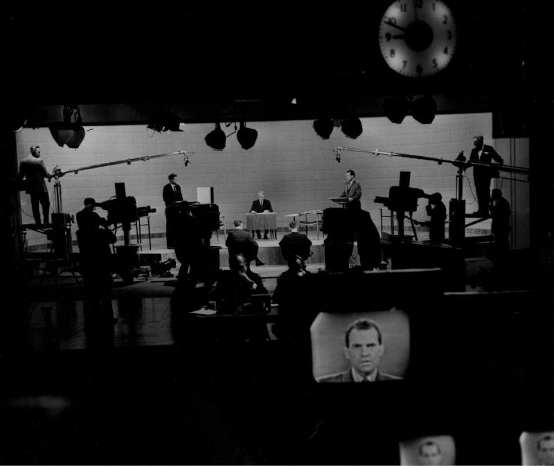 Richard Nixon, on-set monitor at the first-ever televised Presidential debate in 1960<br/>