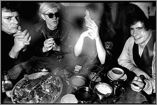 Andy Warhol, Janis Joplin, Tim Buckley, at Max's Kansas City, NYC, 1968