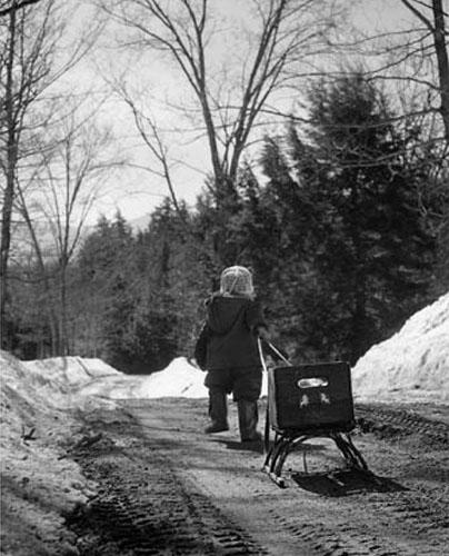 In search of snow, Stowe, Vermont, 1964<br/>