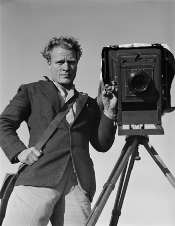 Brett Weston and his 11x14 Camera, Point Dume, February 7, 1948