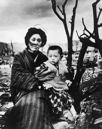 Mother and Child in Hiroshima, Four Months After the Atomic Bomb Dropped