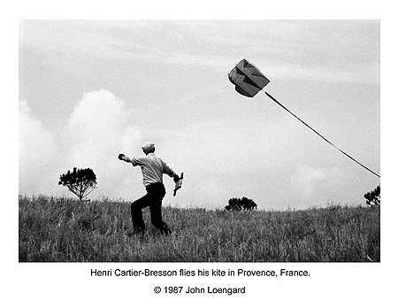 Henri Cartier-Bresson flies his kite, Provence, 1987