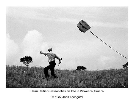 Henri Cartier-Bresson flies his kite, Provence, 1987 Gelatin Silver print