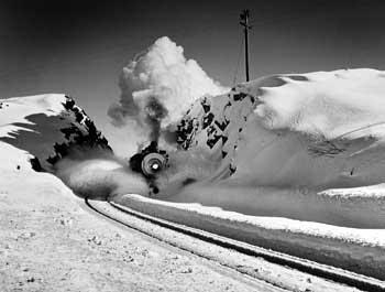 Southern Pacific Steam Engine, Donner Pass, California, 1949 by John Dominis - Time Inc<br/>