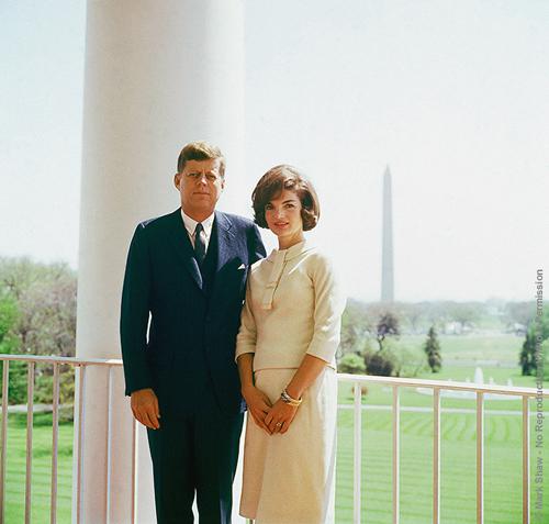 John F. Kennedy and Jacqueline Kennedy in April of 1961<br/>