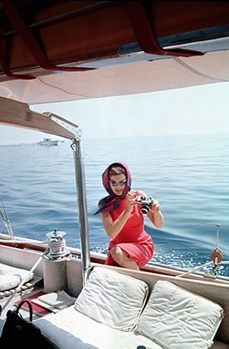 Jackie Taking a Picture Using Mark's Camera, Italy, 1962