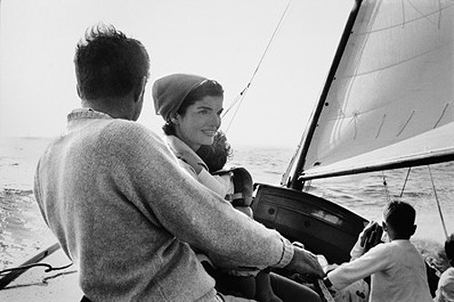 Kennedy Family sailing on Nantucket Sound. 1959