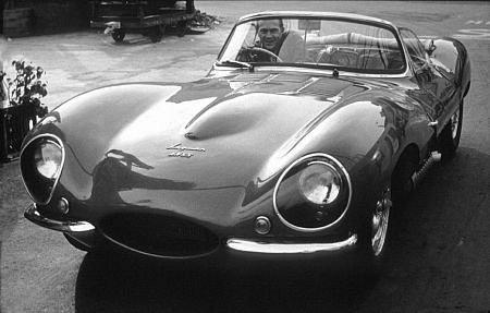 Steve McQueen in his 1957 Jaguar XK SS Hollywood, CA<br/>