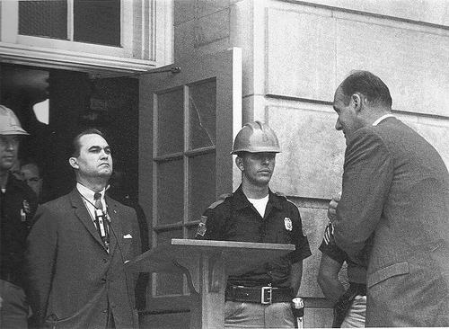 George Wallace in doorway, Tuscaloosa, 1963<br/>