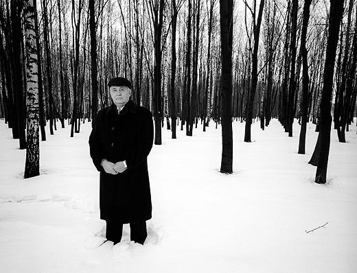 Alone in the Woods, Mikhail Gorbachev, Moscow, 1998 Archival Pigment Print