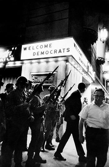 "Welcome Democrats" Hilton Hotel, Michigan Avenue, August 1968, Democratic Convention<br/>