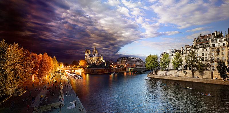 Paris, Tournelle Bridge, Day To Night<br/>Please contact Gallery for sizes<br/>