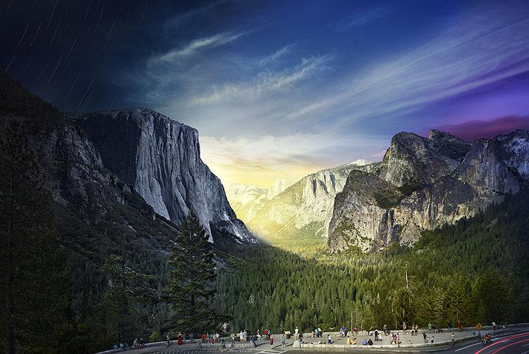 Yosemite, Tunnel View, Day To Night 2014<br/>Please contact Gallery for sizes<br/>