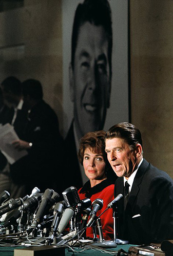 Ronald and Nancy Regan after winning gubernatorial election, 1966