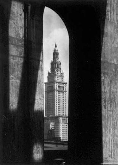 Terminal Tower with Bridge, Cleveland, Ohio, 1928 Gelatin Silver print