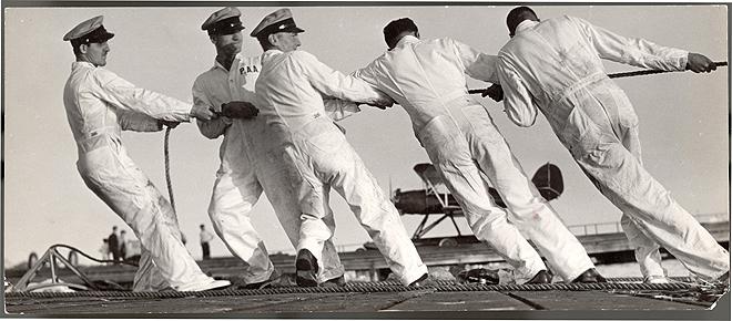 Ground Crew of the Bermuda Clipper, 1937 Gelatin Silver print, Limited Edition