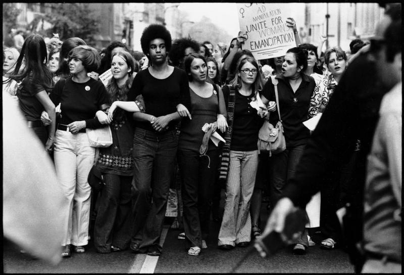 .John Olson: Women marching in New York at the Women’s Strike for Equality, a march in celebration of the 50th anniversary of the Nineteenth Amendment to the Constitution, August 26, 1970<br/>Please contact Gallery for price