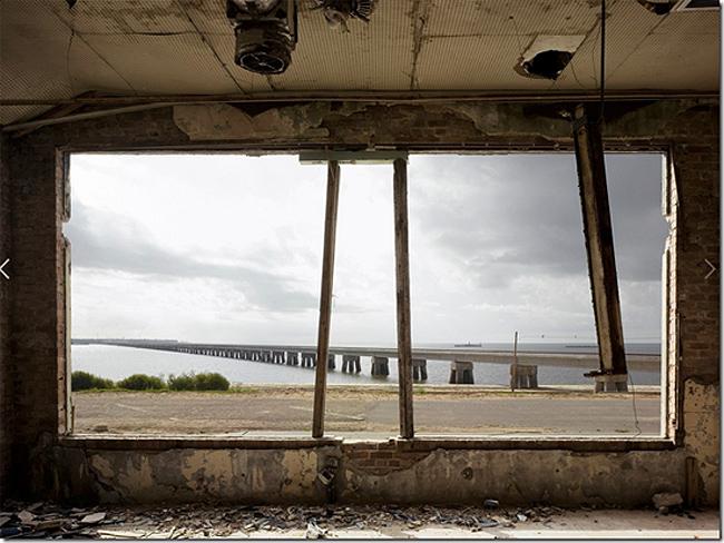 Hurricane Katrina: Bridge Through Window<br/>Please contact Gallery for sizes<br/>