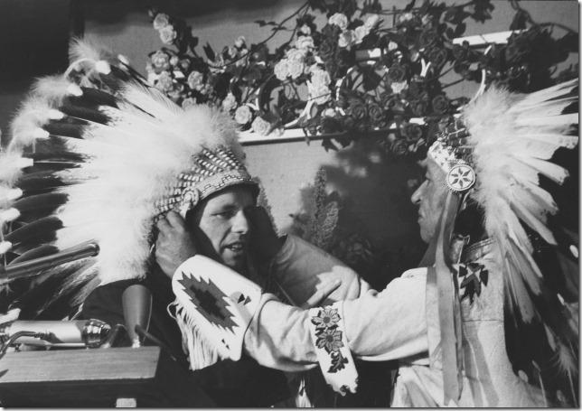 Francis Miller - Senator Robert F. Kennedy becoming an honorary member of the Sioux tribe, Bismarck, North Dakota, 1963<br/>