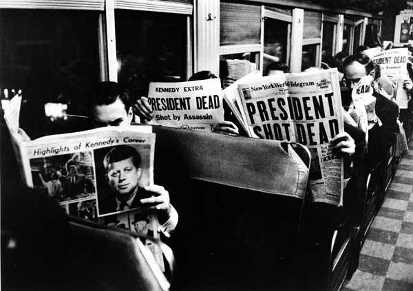Carl Mydans On the 6:25 from Grand Central to Stamford, CT, November 22, 1963 