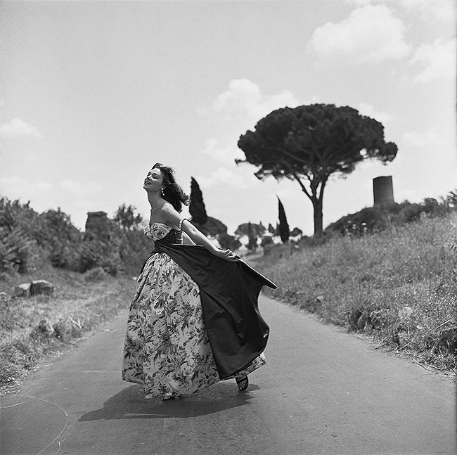 Ivy Nicholson, Appian Way, Rome, Italy, 1956<br/>