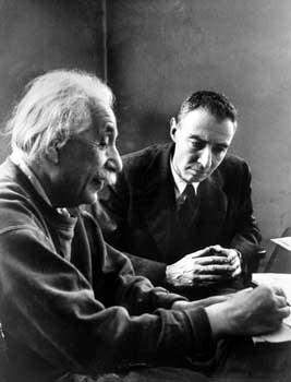 Albert Einstein and J. Robert Oppenheimer at Princeton's Institute for Advanced Study, Princeton, New Jersey, 1947 Gelatin Silver print