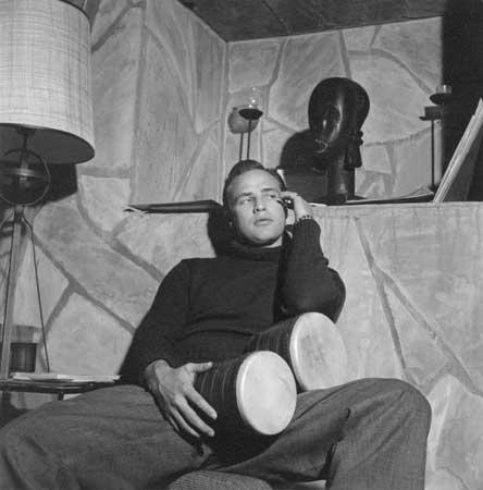 Marlon Brando, At Home With Bongos, 1955<br/>