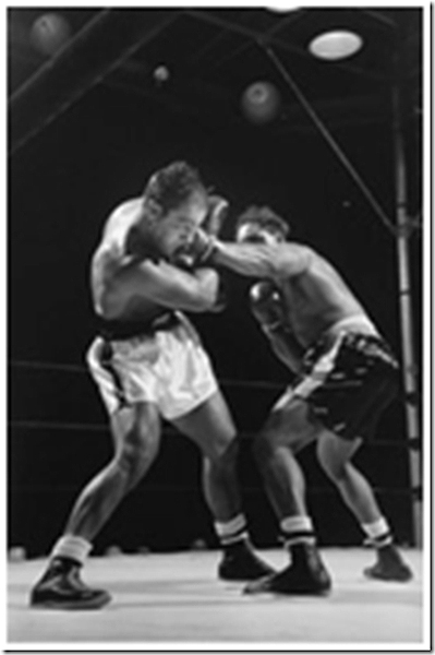 Rocky Marciano attacks Archie Moore, 1955