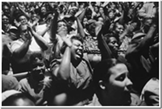The Joyous Response: Congregation reacts to Rosa Parks, Dexter Avenue Baptist Church, December, 1955