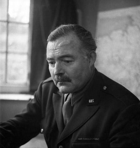 Ernest Hemingway, War Correspondent, 8th Air Force Headquarters, High Wycombe, England, 1945<br/>