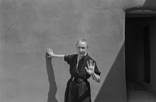 Tony Vaccaro Georgia O'Keeffe and shadow, Abiquiu, New Mexico, 1960<br/>