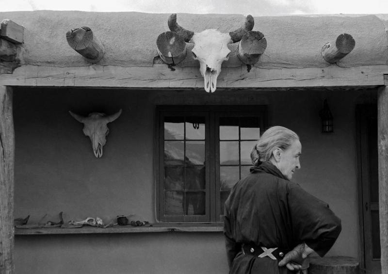Georgia O'Keeffe and skull, Abiquiu, New Mexico, 1960<br/>Please contact Gallery for price