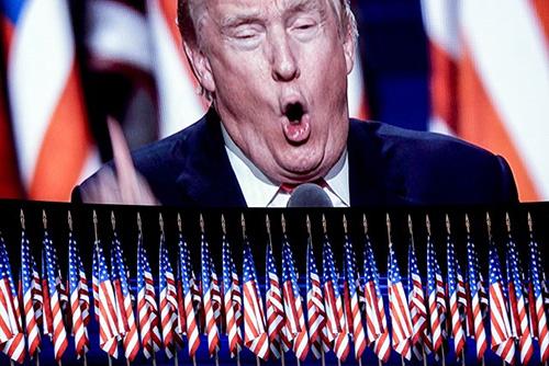 Donald Trump's speech , Republican National Convention, Cleveland,Ohio, July, 2016<br/>