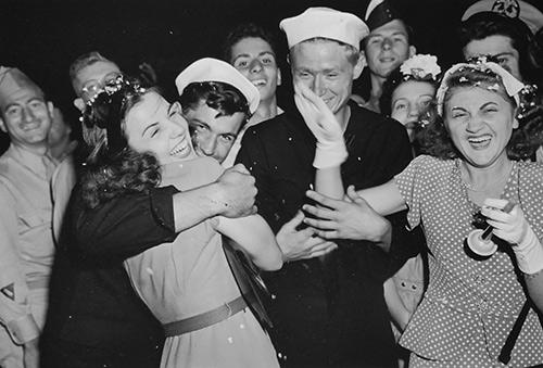 Ida Wyman Joy on VJ Day, New York, August 15, 1945 
