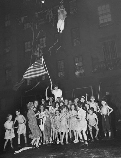 Children celebrating VJ-Day, Times Square, NY, 1945<br/>