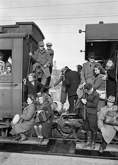 Packed Train, Germany, 1948