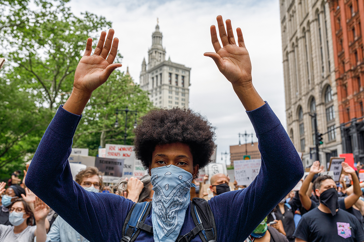 Protest after the Minneapolis Police murder of George Floyd,  Manhattan, New York,, June 2, 2020