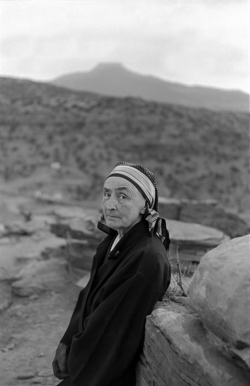 Georgia O'Keeffe with Pedernal Mountain, Abiquiu, 1960<br/>Please contact Gallery for price