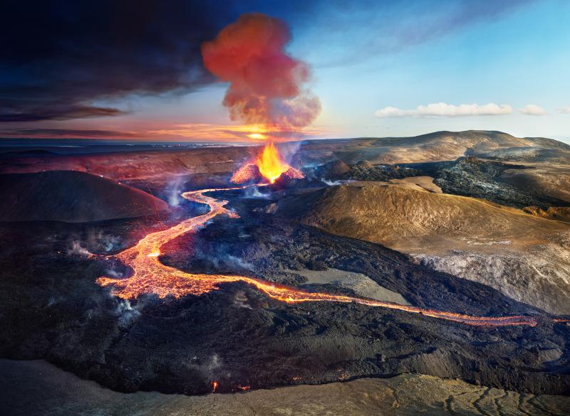 Fagradalsfjall Volcano, Iceland , Day to Night, 2021. <br/>Please contact Gallery for price