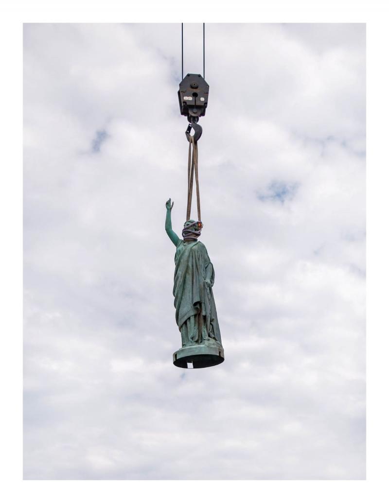 Removal of "Vindicatrix,” also known as “Miss Confederacy", from the Jefferson Davis monument, Richmond, Virginia, July 8, 2020<br/>Please contact Gallery for price