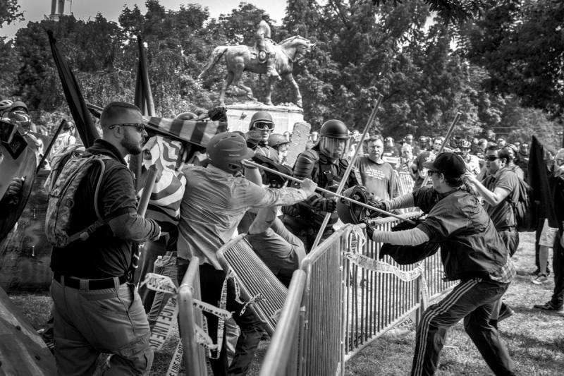 Photo: Unite the Right Protestor stabs a counter protestor with his flagpole , Charlottesville, Virginia, August 12, 2017 Archival Pigment Print #2628