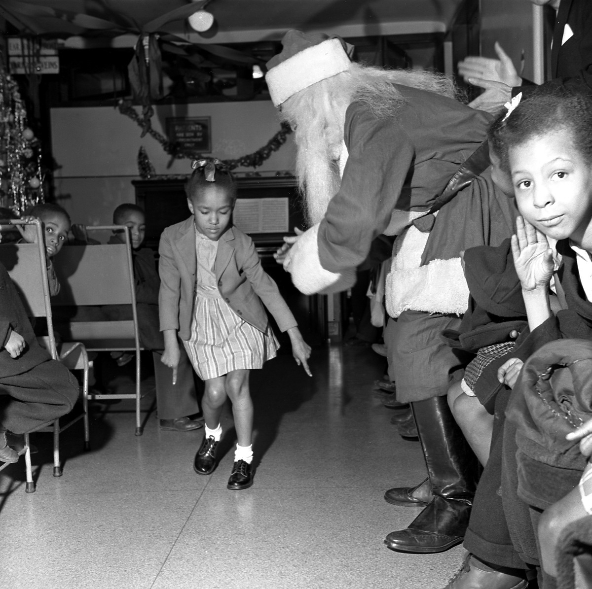 Dancing with Santa Claus, Sydenham Hospital, Harlem, New York, c.1947-1948