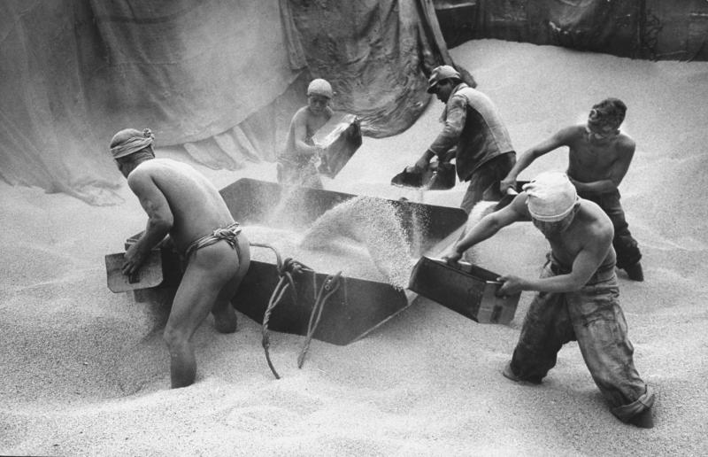 Carl Mydans Unloading Rice at Kobe, Japan,. 1949 Please contact Gallery for price
