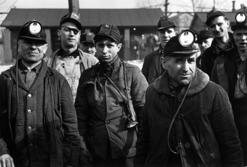Carl Mydans  Miners at American Radiator Mine, Mt. Pleasant, PA, 1936 Please contact Gallery for price